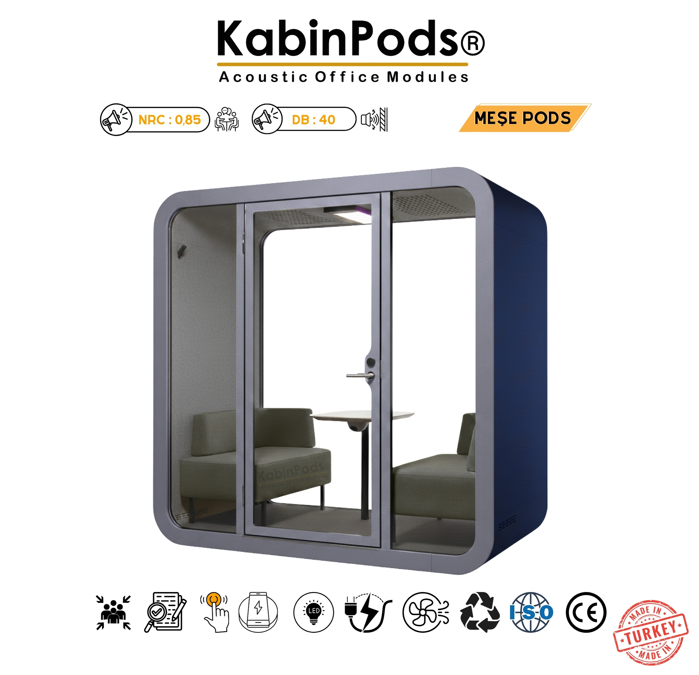 Sessiz Kabin 6 - Modern Ses Yalıtımlı Sessiz Telefon Görüşme Kabini Tasarımları